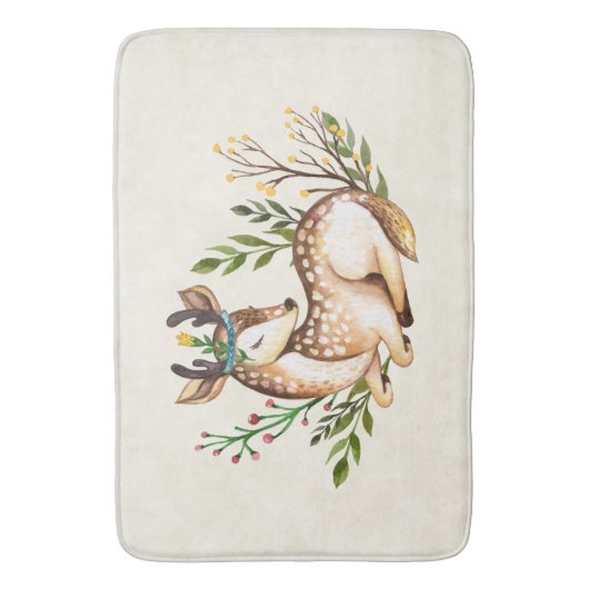 Hübsche Wasserfarben-Hirsche, die Boho ablegen Badematte (Vorderseite Vertikal)