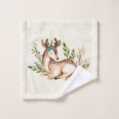 Hübsche Wasserfarben-Hirsche, die Boho ablegen Badhandtuch Set (Waschlappen)