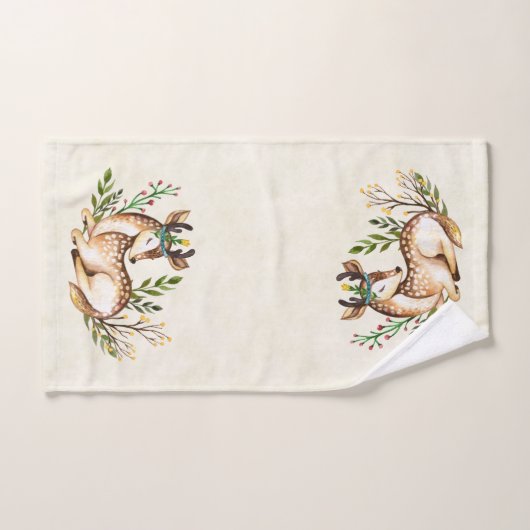 Hübsche Wasserfarben-Hirsche, die Boho ablegen Badhandtuch Set (Handtuch)