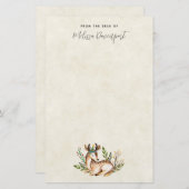 Hübsche Wasserfarben-Hirsche, die Boho ablegen Briefpapier (Vorne/Hinten)