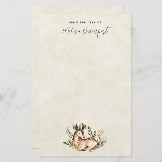 Hübsche Wasserfarben-Hirsche, die Boho ablegen Briefpapier (Vorne/Hinten)