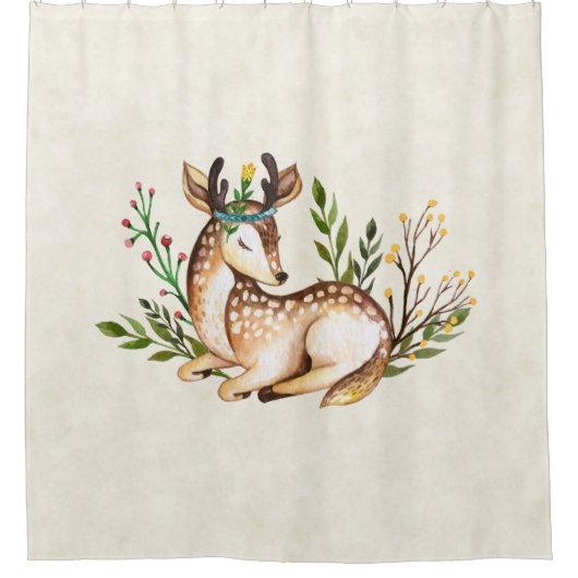 Hübsche Wasserfarben-Hirsche, die Boho ablegen Duschvorhang (Vorderseite)