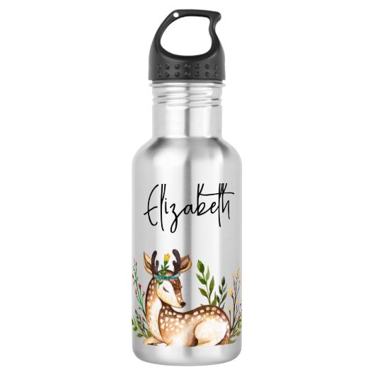 Hübsche Wasserfarben-Hirsche, die Boho ablegen Edelstahlflasche (Vorderseite)