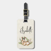 Hübsche Wasserfarben-Hirsche, die Boho ablegen Gepäckanhänger (Vorderseite vertikal)