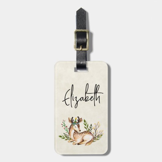 Hübsche Wasserfarben-Hirsche, die Boho ablegen Gepäckanhänger (Vorderseite vertikal)