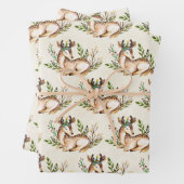 Hübsche Wasserfarben-Hirsche, die Boho ablegen Geschenkpapier Set (Beispiel)