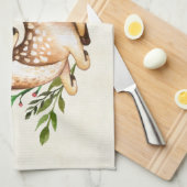 Hübsche Wasserfarben-Hirsche, die Boho ablegen Geschirrtuch (Viertel Falte)