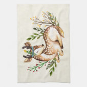 Hübsche Wasserfarben-Hirsche, die Boho ablegen Geschirrtuch (Vertikal)