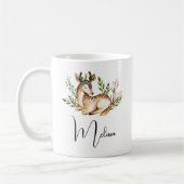 Hübsche Wasserfarben-Hirsche, die Boho ablegen Kaffeetasse (Links)