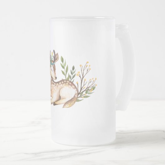 Hübsche Wasserfarben-Hirsche, die Boho ablegen Mattglas Bierglas (VorderseiteRechts)