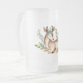 Hübsche Wasserfarben-Hirsche, die Boho ablegen Mattglas Bierglas (Vorderseite Links)