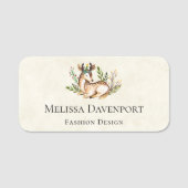 Hübsche Wasserfarben-Hirsche, die Boho ablegen Namensschild (Vorderseite)