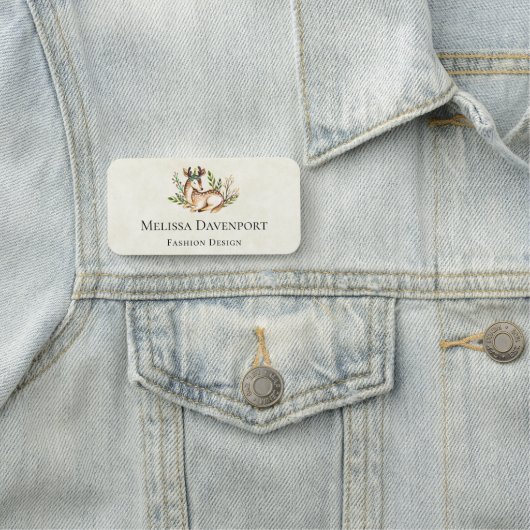 Hübsche Wasserfarben-Hirsche, die Boho ablegen Namensschild (Beispiel)