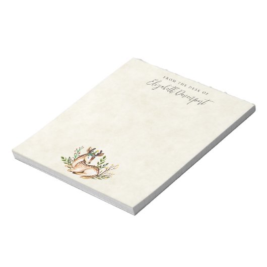 Hübsche Wasserfarben-Hirsche, die Boho ablegen Notizblock (Rotiert)