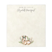 Hübsche Wasserfarben-Hirsche, die Boho ablegen Notizblock (Vorderseite)