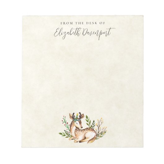 Hübsche Wasserfarben-Hirsche, die Boho ablegen Notizblock (Vorderseite)