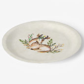 Hübsche Wasserfarben-Hirsche, die Boho ablegen Pappteller (Schrägansicht)