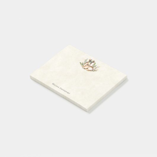 Hübsche Wasserfarben-Hirsche, die Boho ablegen Post-it Klebezettel (angewinkelt)