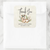 Hübsche Wasserfarben-Hirsche, die Boho ablegen Quadratischer Aufkleber (Tasche)