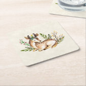 Hübsche Wasserfarben-Hirsche, die Boho ablegen Rechteckiger Pappuntersetzer (angewinkelt)