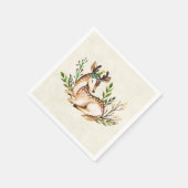 Hübsche Wasserfarben-Hirsche, die Boho ablegen Serviette (Ecke)