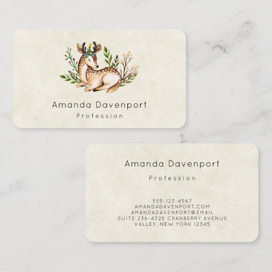 Hübsche Wasserfarben-Hirsche, die Boho ablegen Visitenkarte (Vorne/Hinten)