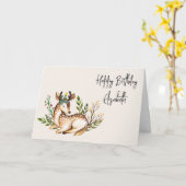 Hübsche Wasserfarben-Hirsche legen Boho zum Geburt Karte (Gelbe Blume)