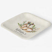 Hübsche Wasserfarben-Hirsche legen Boho zum Geburt Pappteller (Gewinkelt)