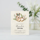 Hübsche Wasserfarben-Hirsche legen Boho zum Geburt Postkarte (Stehend Vorderseite)