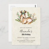 Hübsche Wasserfarben-Hirsche legen Boho zum Geburt Postkarte (Vorne/Hinten)