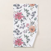Hübsche Wasserfarben Poinsettias und Eukalyptus Badhandtuch Set (Handtuch)