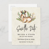 Hübsche Wasserfarben Save the Date legen Einladungspostkarte (Vorne/Hinten)