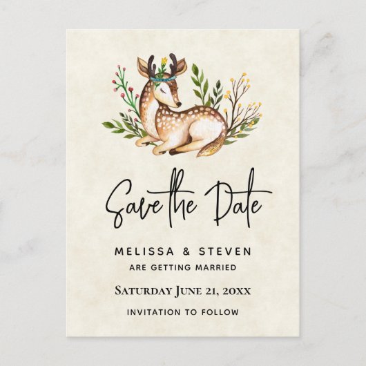 Hübsche Wasserfarben Save the Date legen Einladungspostkarte (Vorderseite)