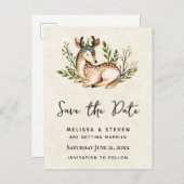 Hübsche Wasserfarben Save the Date legen Einladungspostkarte (Vorne/Hinten)