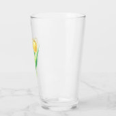 Hübsche Wasserfarben Tulips Frühlingsblumen Glas (Links)