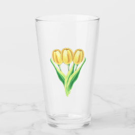 Hübsche Wasserfarben Tulips Frühlingsblumen Glas
