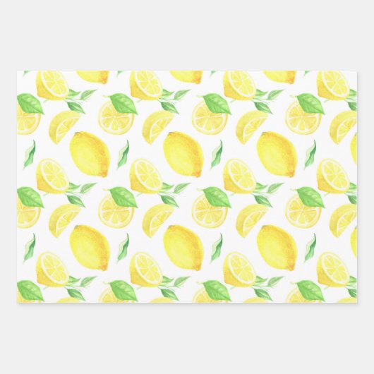 Hübsche Wasserfarben und blaue Streifen Geschenkpapier Set (Vorderseite 3)