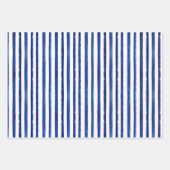 Hübsche Wasserfarben und blaue Streifen Geschenkpapier Set (Vorderseite 2)