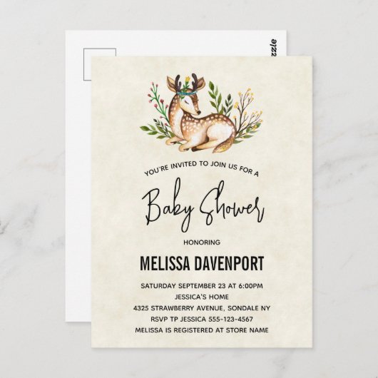 Hübsche Wasserfarbenblüte Postkarte (Vorne/Hinten)