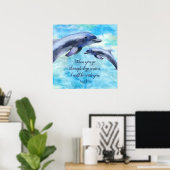 Hübsche Wasserfarbendelfine Poster (Heimbüro)