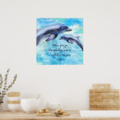 Hübsche Wasserfarbendelfine Poster (Küche)