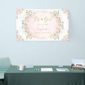 Hübsche Wasserfarbendusche Blütenbaby Girl Dusche Banner (Messeveranstaltung)