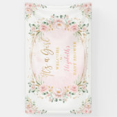 Hübsche Wasserfarbendusche Blütenbaby Girl Dusche Banner (Vertikal)