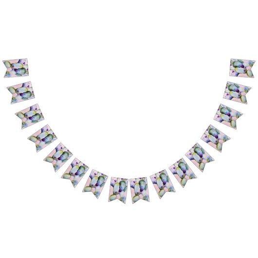 Hübsche Wasserfarbenkaktus und Lila Blüten Wimpelkette (Alle)