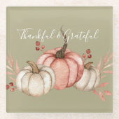 Hübsche Wasserfarbenkürbis Glasuntersetzer (Vorderseite)