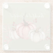 Hübsche Wasserfarbenkürbis Glasuntersetzer (Rückseite)