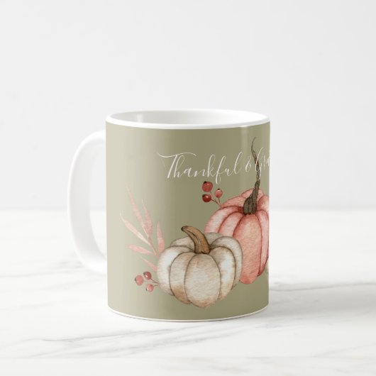 Hübsche Wasserfarbenkürbis Kaffeetasse (Vorderseite Links)