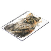 HÜBSCHE WASSERFARBENMAINE KATZE NOTIZBLOCK (Linke Seite)
