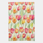 HÜBSCHE WASSERFARBPINK & ORANGE FLORAL TULIPS GESCHIRRTUCH (Vertikal)