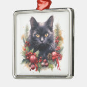 HÜBSCHE WASSERFARBSCHEIBEN KATZE ORNAMENT AUS METALL (Links)